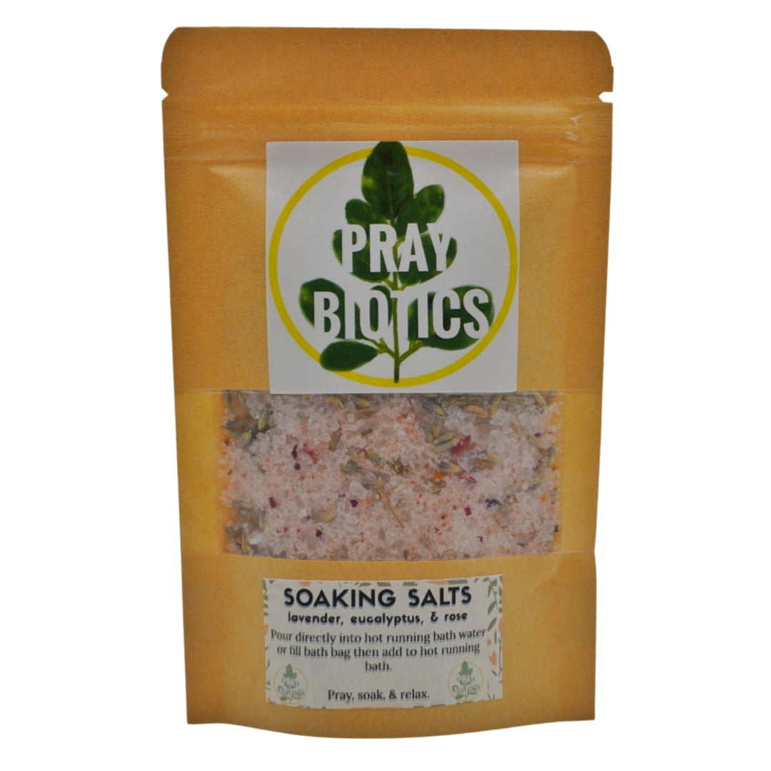 Bath Soaking Salts with Rose - 4oz, 8oz, 16 oz