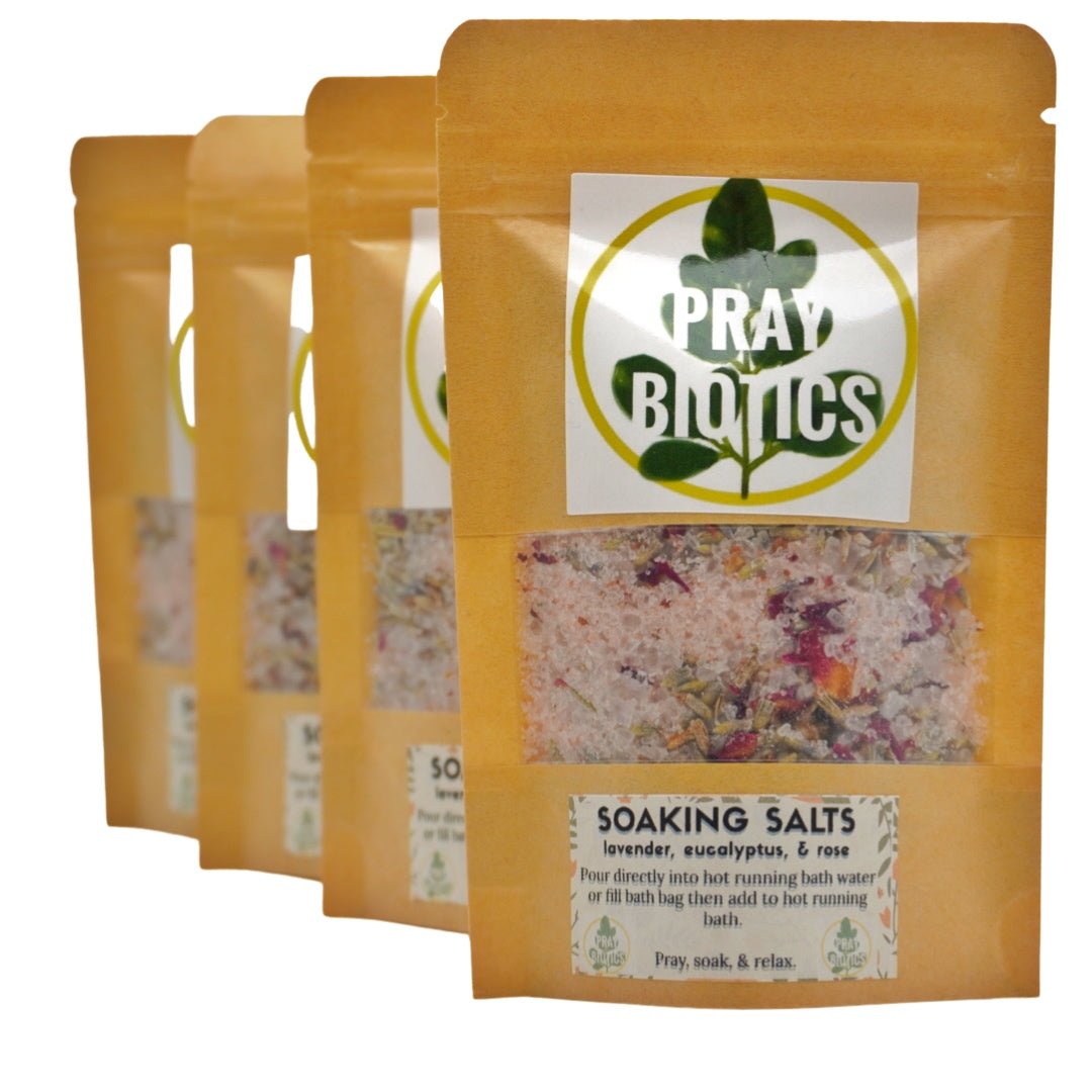 Bath Soaking Salts with Rose - 4oz, 8oz, 16 oz