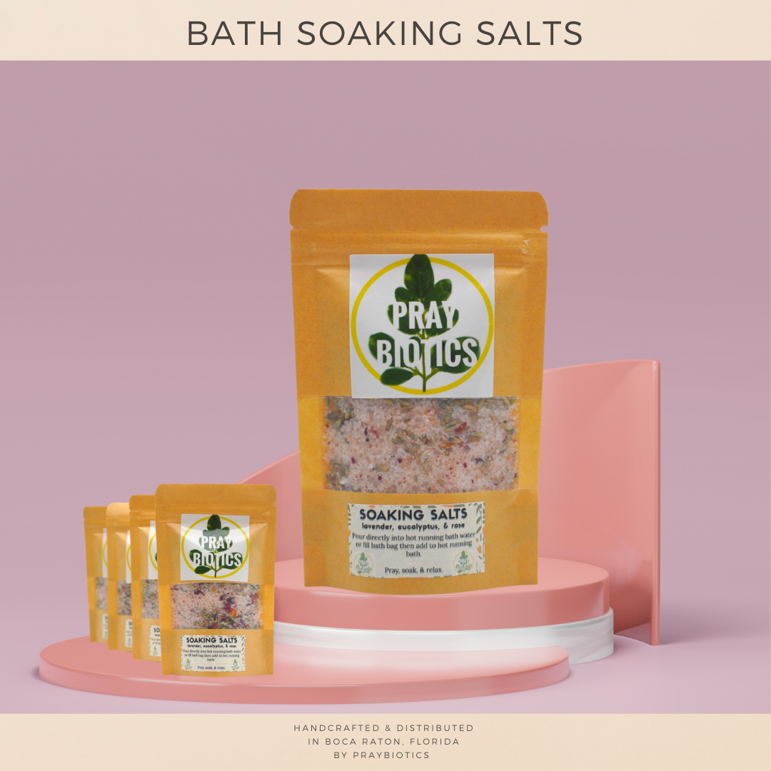 Bath Soaking Salts with Rose - 4oz, 8oz, 16 oz