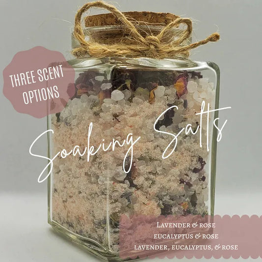 Bath Soaking Salts with Rose  - 4oz, 8oz, 16 oz