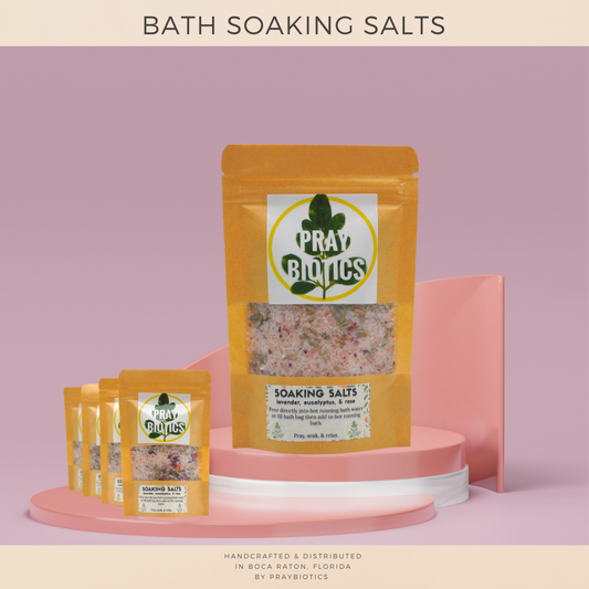 Bath Soaking Salts with Rose  - 4oz, 8oz, 16 oz